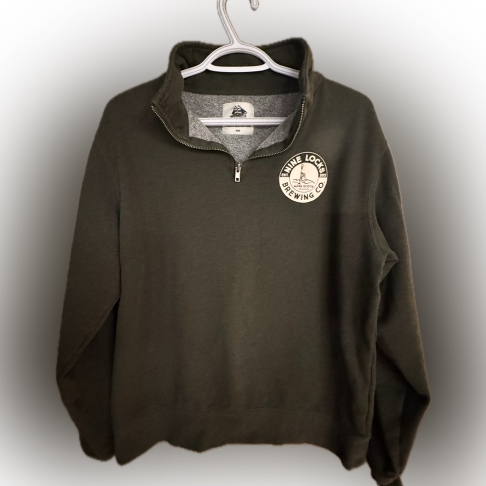 Olive Green Nine Locks Half-Zip Sweater